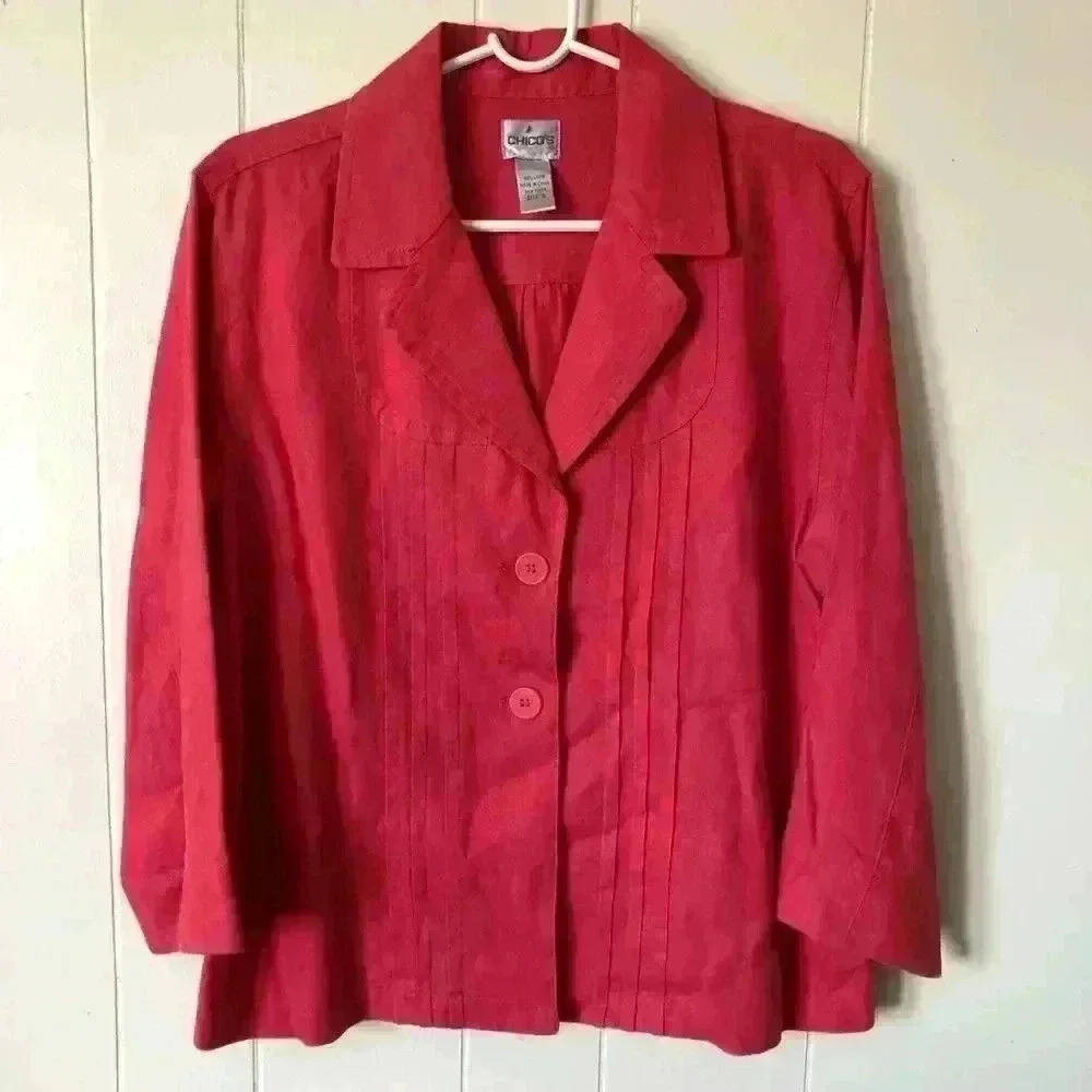 Chico’s Linen Top Blazer Size 2